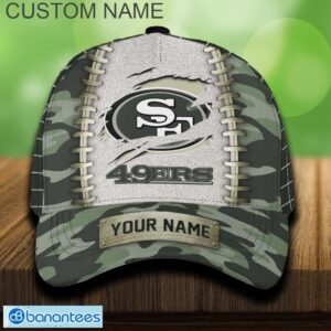 San Francisco 49ers 3D Hat And Cap Beach Design Camo Green For Fans Gift Custom Name - San Francisco 49ers 3D Hat And Cap Camo_1