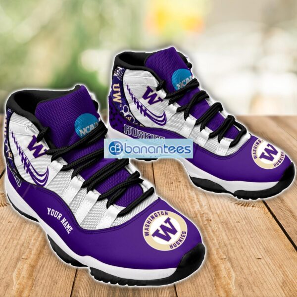 Washington Huskies Air Jordan 11 Sneakers Custom Name Special Shoes For Fans Product Photo 3