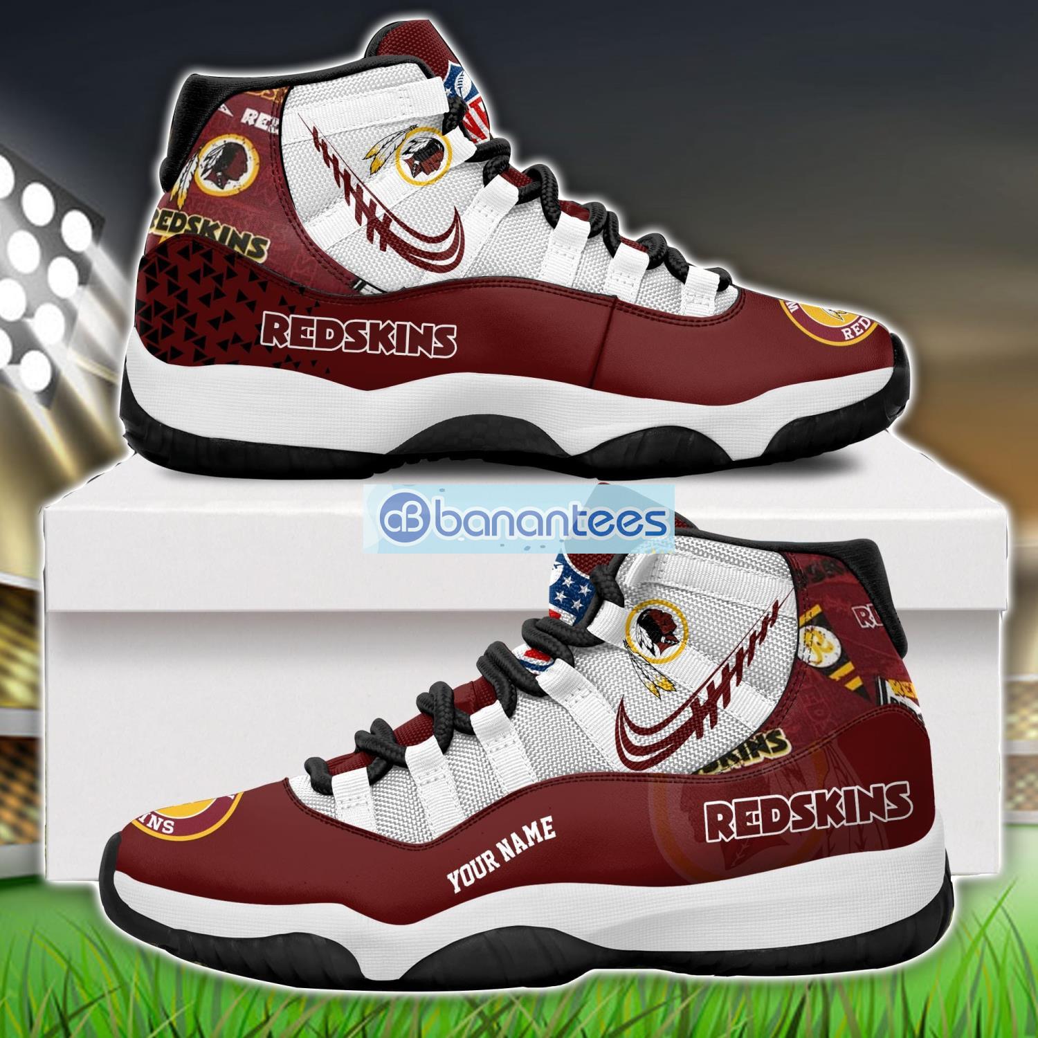 washington redskin air jordan 11 sneakers custom name special shoes for fans image Washington Redskin Air Jordan 11 Sneakers Custom Name Special Shoes For Fans Product Photo 1