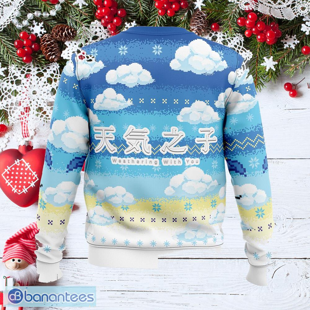 weathering with you red ugly christmas sweater gift holidays 1 image Weathering With You Red Ugly Christmas Sweater Gift Holidays - Weathering With You Ugly Christmas Sweater Photo_2