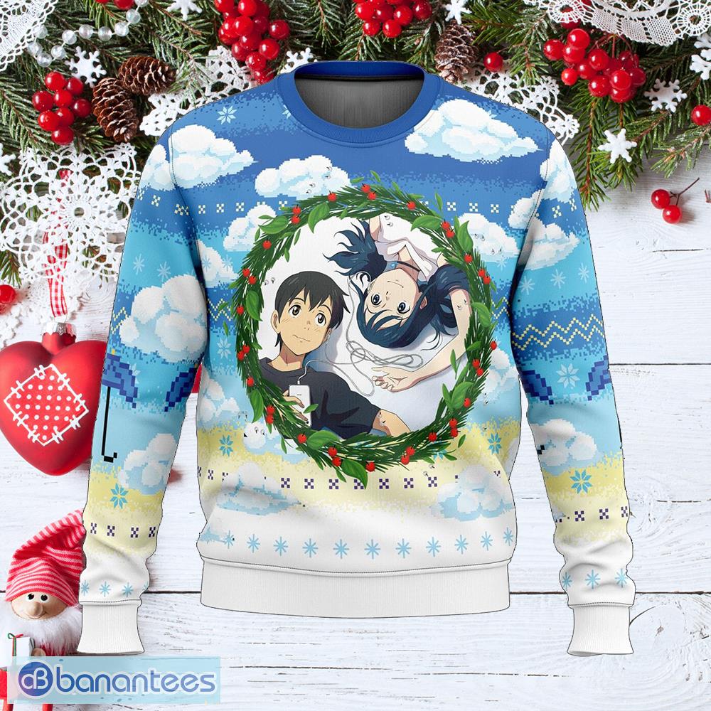 weathering with you red ugly christmas sweater gift holidays image Weathering With You Red Ugly Christmas Sweater Gift Holidays - Weathering With You Ugly Christmas Sweater Photo_1