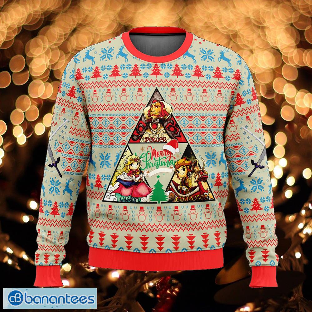 wind waker triangle zelda stitch ugly christmas sweater gift for men and women image Wind Waker Triangle Zelda Stitch Ugly Christmas Sweater Gift For Men And Women - Wind Waker Triangle Zelda Ugly Christmas Sweater Photo_1