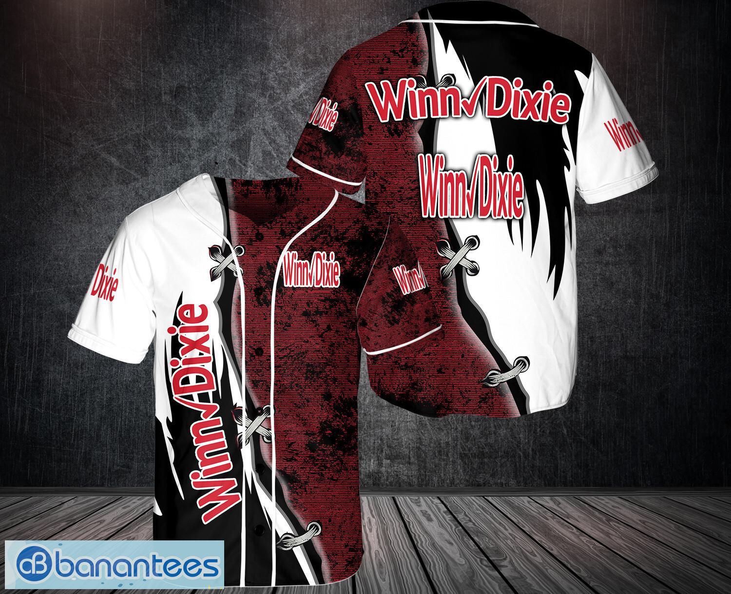 winn dixie 3d all over printed baseball jersey shirt for fans image winn-dixie 3D All Over Printed Baseball Jersey Shirt For Fans Product Photo 1