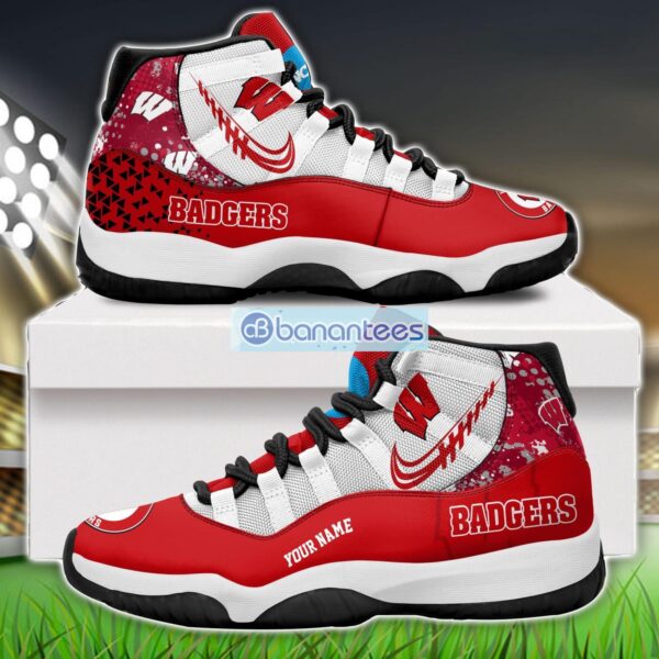 Wisconsin Badgers Air Jordan 11 Sneakers Custom Name Special Shoes For Fans Product Photo 1
