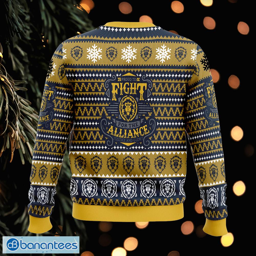 world of warcraft fight for alliance boutique ugly christmas sweater gift holidays 1 image World Of Warcraft Fight for Alliance Boutique Ugly Christmas Sweater Gift Holidays - World Of Warcraft Fight for Alliance Ugly Christmas Sweater Photo_2