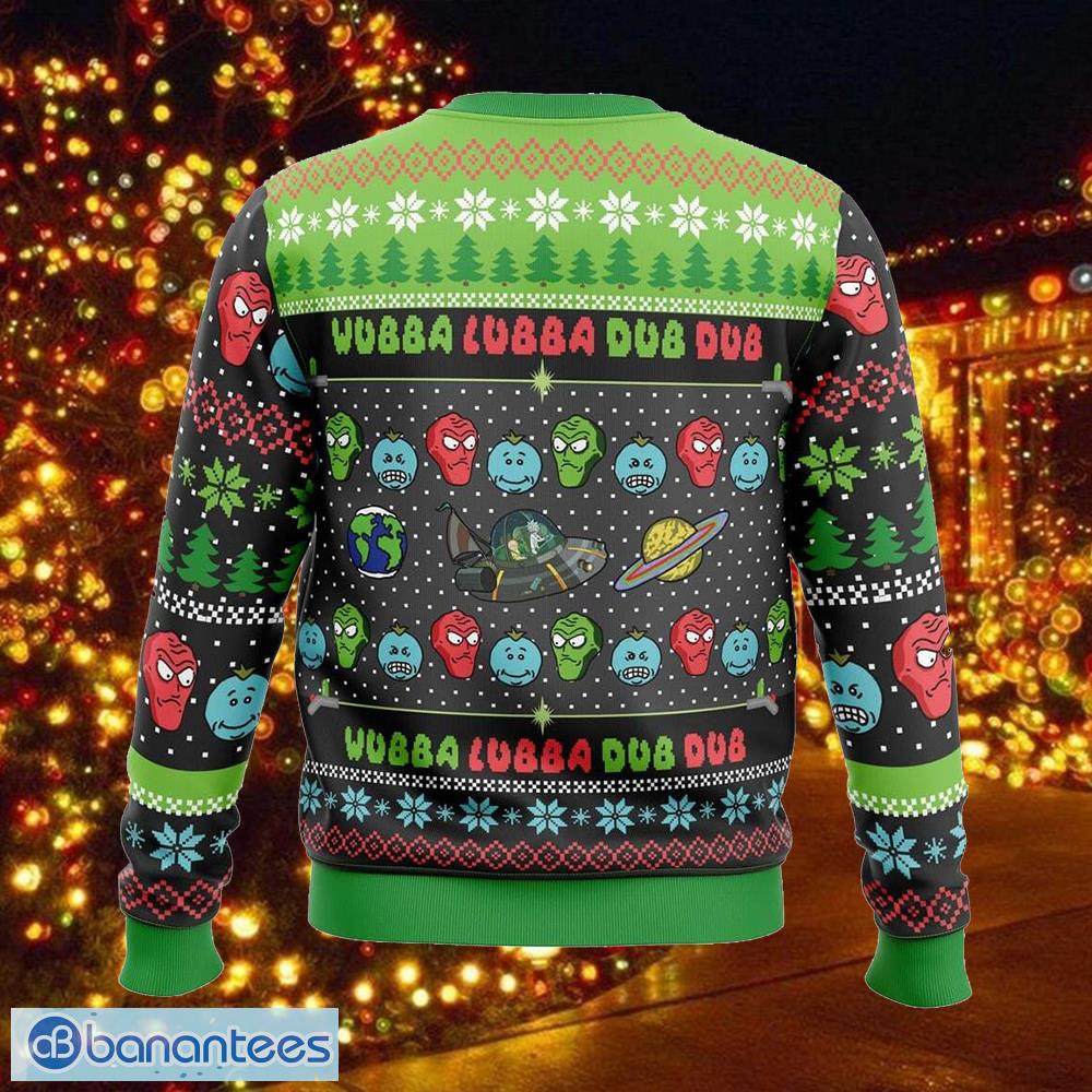 wubba lubba rick and morty woolen knitted christmas sweater aop gift holidays 1 image Wubba Lubba Rick and Morty Woolen Knitted Christmas Sweater AOP Gift Holidays - Wubba Lubba Rick and Morty Ugly Christmas Sweater Photo_2
