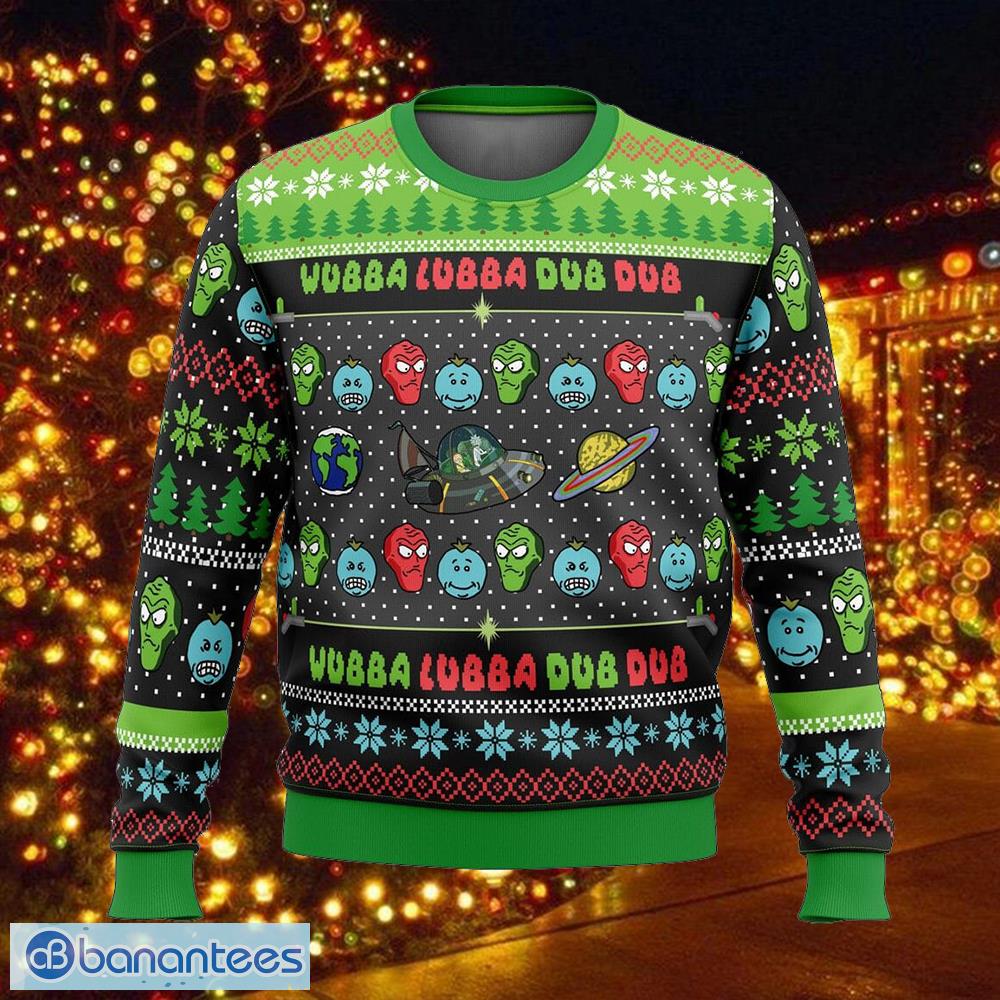wubba lubba rick and morty woolen knitted christmas sweater aop gift holidays image Wubba Lubba Rick and Morty Woolen Knitted Christmas Sweater AOP Gift Holidays - Wubba Lubba Rick and Morty Ugly Christmas Sweater Photo_1