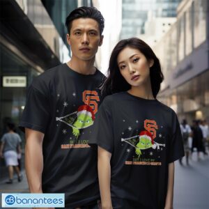 The Grinch I Hate People But I Love San Francisco Giants Christmas T-shirt Product Photo 4