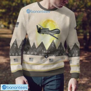 RQ-4 Global Hawk RQ4 All Printed Aircraft Moonlight Ugly Christmas Sweater Product Photo 4