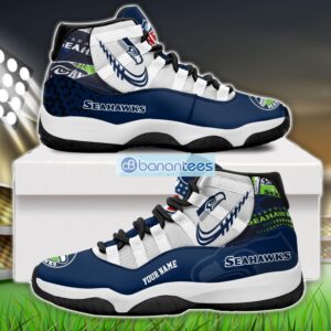 Seattle Seahawks Air Jordan 11 Sneakers Custom Name Special Shoes For Fans Product Photo 1
