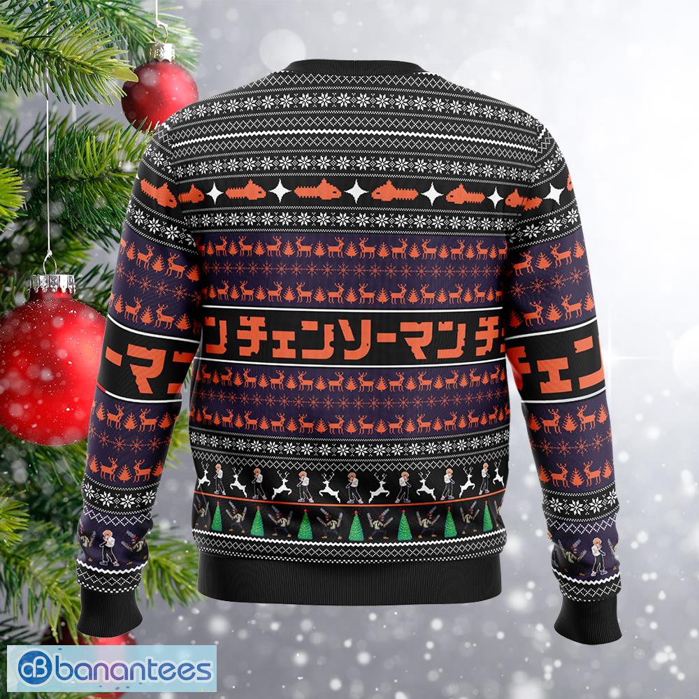 you make it feel like christmas chainsaw man seasonal knitted christmas sweater gift for adult 1 image You Make It Feel Like Christmas Chainsaw Man Seasonal Knitted Christmas Sweater Gift For Adult - You Make It Feel Like Christmas Chainsaw Man Ugly Christmas Sweater Photo_2