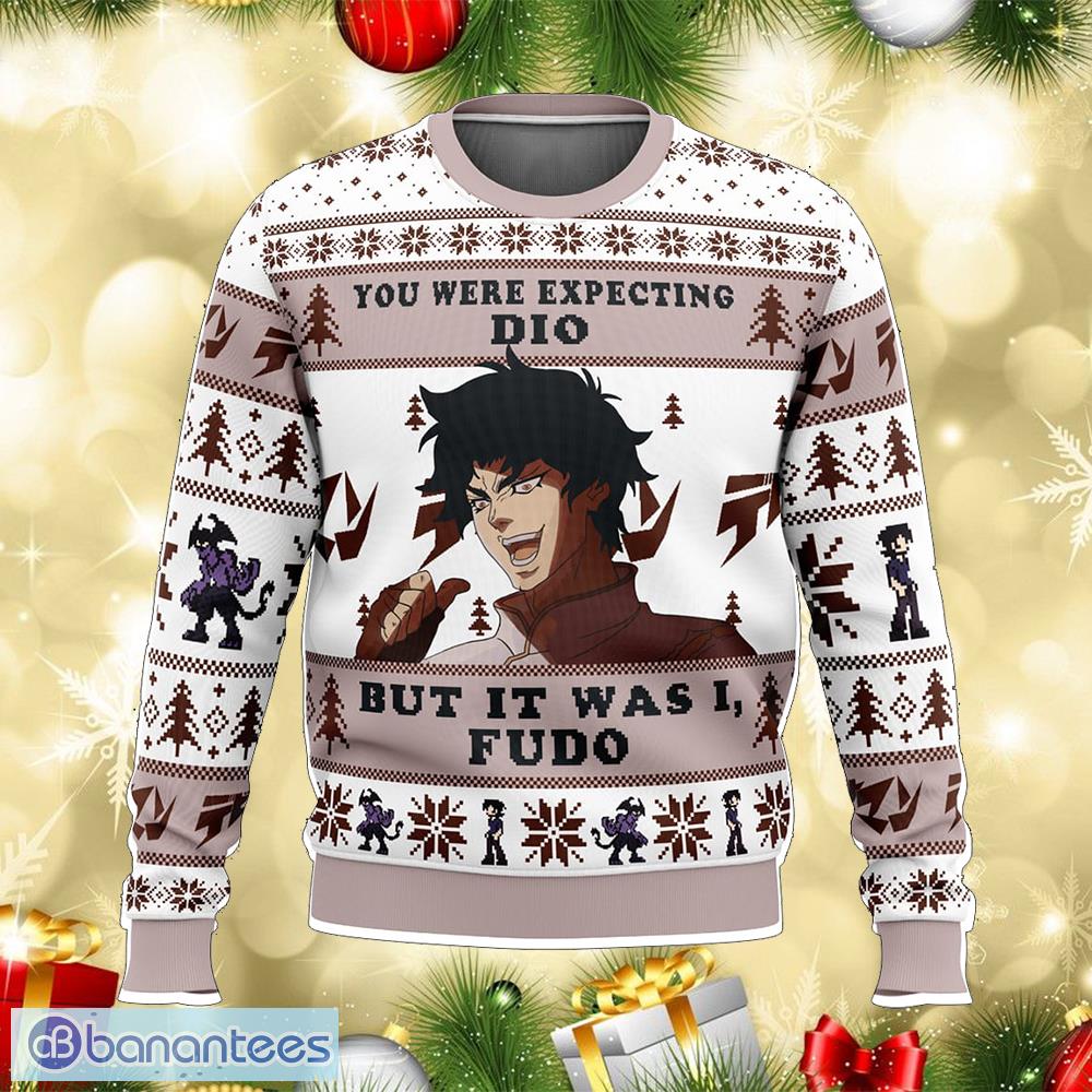 you were expecting dio but it was i fudo devilman crybaby yarn ugly christmas sweater gift for men and women image You Were Expecting Dio But It Was I, Fudo Devilman Crybaby Yarn Ugly Christmas Sweater Gift For Men And Women - You Were Expecting Dio But It Was I, Fudo Devilman Crybaby Ugly Christmas Sweater Photo_1