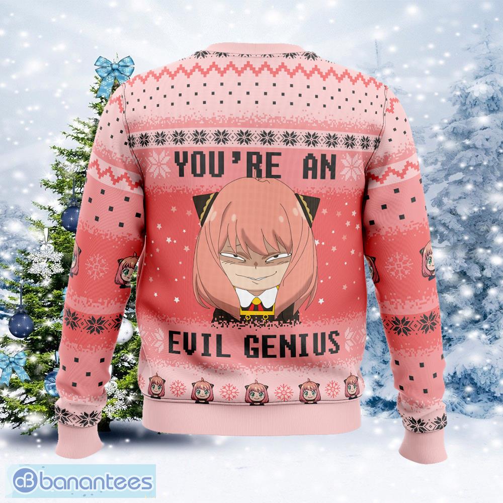youre an evil genius spy x family celebrate ugly xmas sweater gift for men and women 1 image You’re An Evil Genius Spy X Family Celebrate Ugly Xmas Sweater Gift For Men And Women - You’re An Evil Genius Spy X Family Ugly Christmas Sweater Photo_2