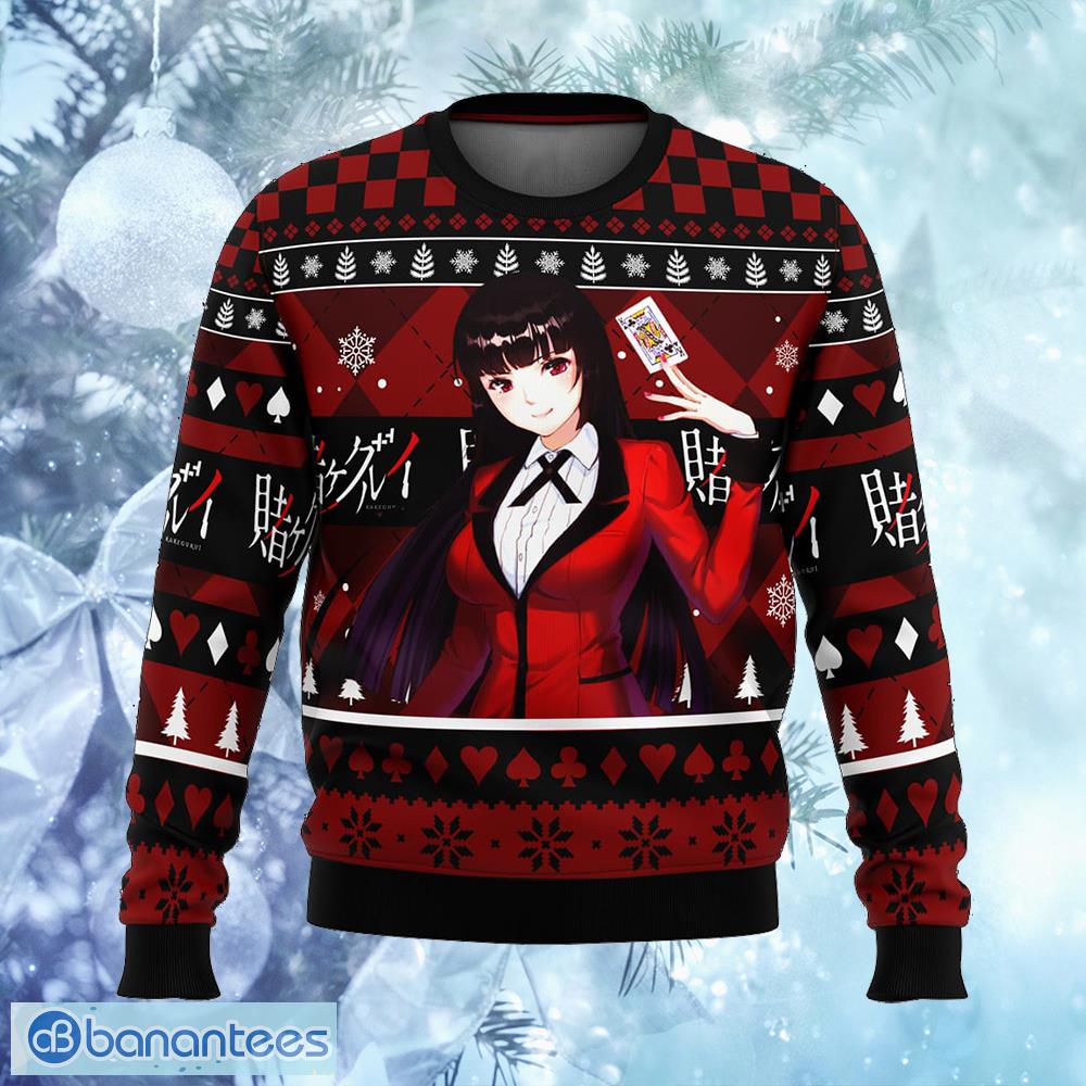 yumeko kakegurui style ugly christmas sweater gift holidays image Yumeko Kakegurui Style Ugly Christmas Sweater Gift Holidays - Yumeko Kakegurui Ugly Christmas Sweater Photo_1