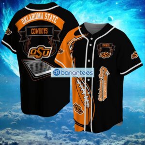 NCAA Oklahoma State Cowboys Logo Design Fire Ball Baseball Jersey Shirt Full Print Product Photo 1