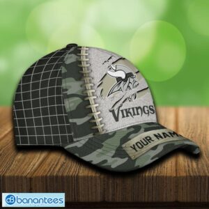 Minnesota Vikings 3D Hat And Cap Beach Design Camo Green For Fans Gift Custom Name - Minnesota Vikings 3D Hat And Cap Camo_4