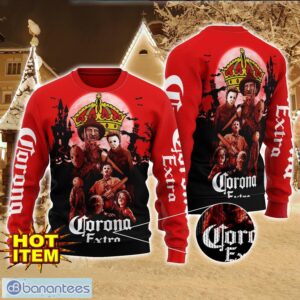 Corona Extra Horror Halloween Night All Over Print Sweater Halloween Sweater Gift Ideas Product Photo 1