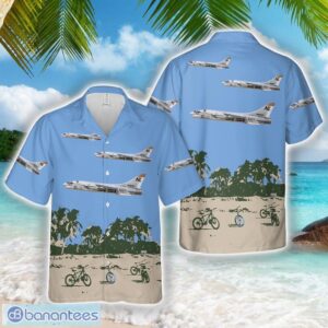 US Navy F-8D (F8U-2N) Crusader VF-154 Black Knights, NL414 -148694. CVW-15, USS Coral Sea CVA-43, 1965 Hawaiian Shirt Beach Shirt Product Photo 1