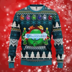 Among Us Impostor Green Ugly Christmas Sweater Full Over Print Product Photo 1