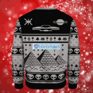 Ancient Alien Pyramid Ugly Christmas Sweater Full Over Print Product Photo 2