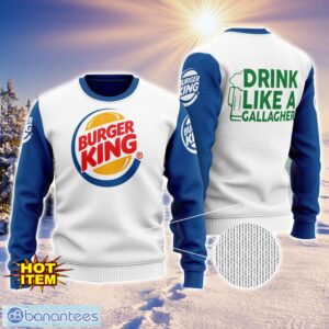 Burger King Drink Like A Gallagher Patrick Day 3D Print Sweater Christmas Gift Holiday Sweater Product Photo 1