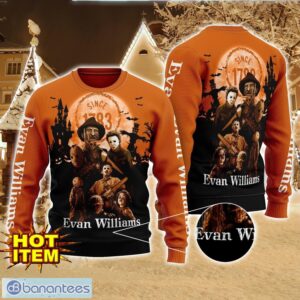 Evan Williams Horror Halloween Night All Over Print Sweater Halloween Sweater Gift Ideas Product Photo 1