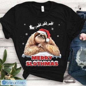 Merry Slothmas Shirt - Funny Sloth Christmas Tshirt Product Photo 1