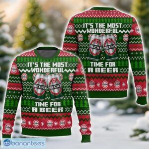 Beck’s It’s the Most Wonderful time for a Beer AOP Ugly Christmas Sweater Gift For Family Chrismas Gift Product Photo 1