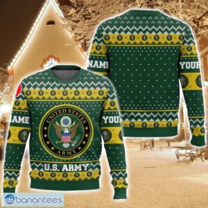 Custom Name US Army Ugly Christmas Sweater For Men And Women Christmas Holiday Gift Family Gift Product Photo 1