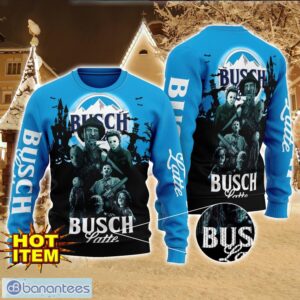 Busch Latte Horror Halloween Night All Over Print Sweater Halloween Sweater Gift Ideas Product Photo 1