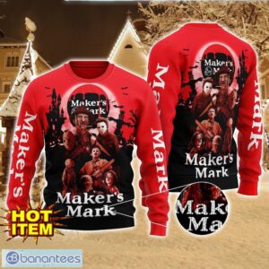 Maker's Mark Horror Halloween Night All Over Print Sweater Halloween Sweater Gift Ideas Product Photo 1