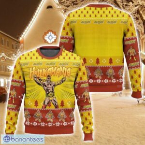 Hulkamania Hulk Hogan WWE Ugly Christmas Sweater Christmas Gift For Family Holiday Gift Product Photo 1