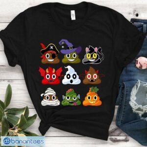 Halloween Poop Emojis Shirt - Funny Halloween witch vampire cat demon ghost zombie pumpkin TShirt Product Photo 1