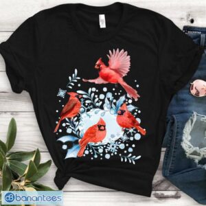 Beautiful Red Cardinal Birds Shirt - Christmas Bird Winter Scene Tshirt Product Photo 1