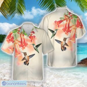 Hummingbirds Trumpet Flower Hawaiian Shirt Beach Shirt Product Photo 1