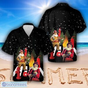 Firefighter Fire Truck Christmas Hawaiian Shirt Aloha Beach Shirt Product Photo 1