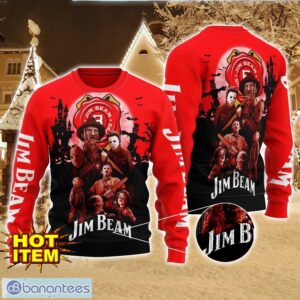 Jim Beam Horror Halloween Night All Over Print Sweater Halloween Sweater Gift Ideas Product Photo 1
