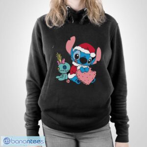 Stitch Christmas Shirt, Disney Stitch Xmas Tree and Santa Hat Shirt - Unisex Pullover Hoodie