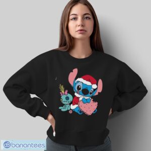 Stitch Christmas Shirt, Disney Stitch Xmas Tree and Santa Hat Shirt - Sweatshirt