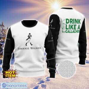 Johnnie Walker Drink Like A Gallagher Patrick Day 3D Print Sweater Christmas Gift Holiday Sweater Product Photo 1