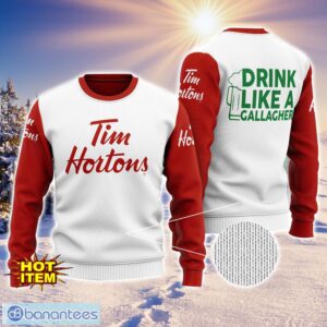 Tim Hortons Drink Like A Gallagher Patrick Day 3D Print Sweater Christmas Gift Holiday Sweater Product Photo 1
