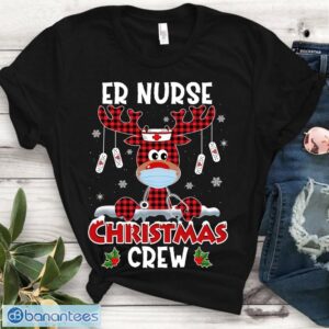 ER Nurse Christmas Crew Nursing Squad T-Shirt, Merry Quarantine Christmas Product Photo 1