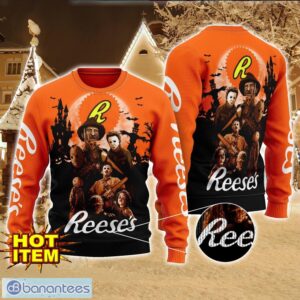 Reese's Horror Halloween Night All Over Print Sweater Halloween Sweater Gift Ideas Product Photo 1