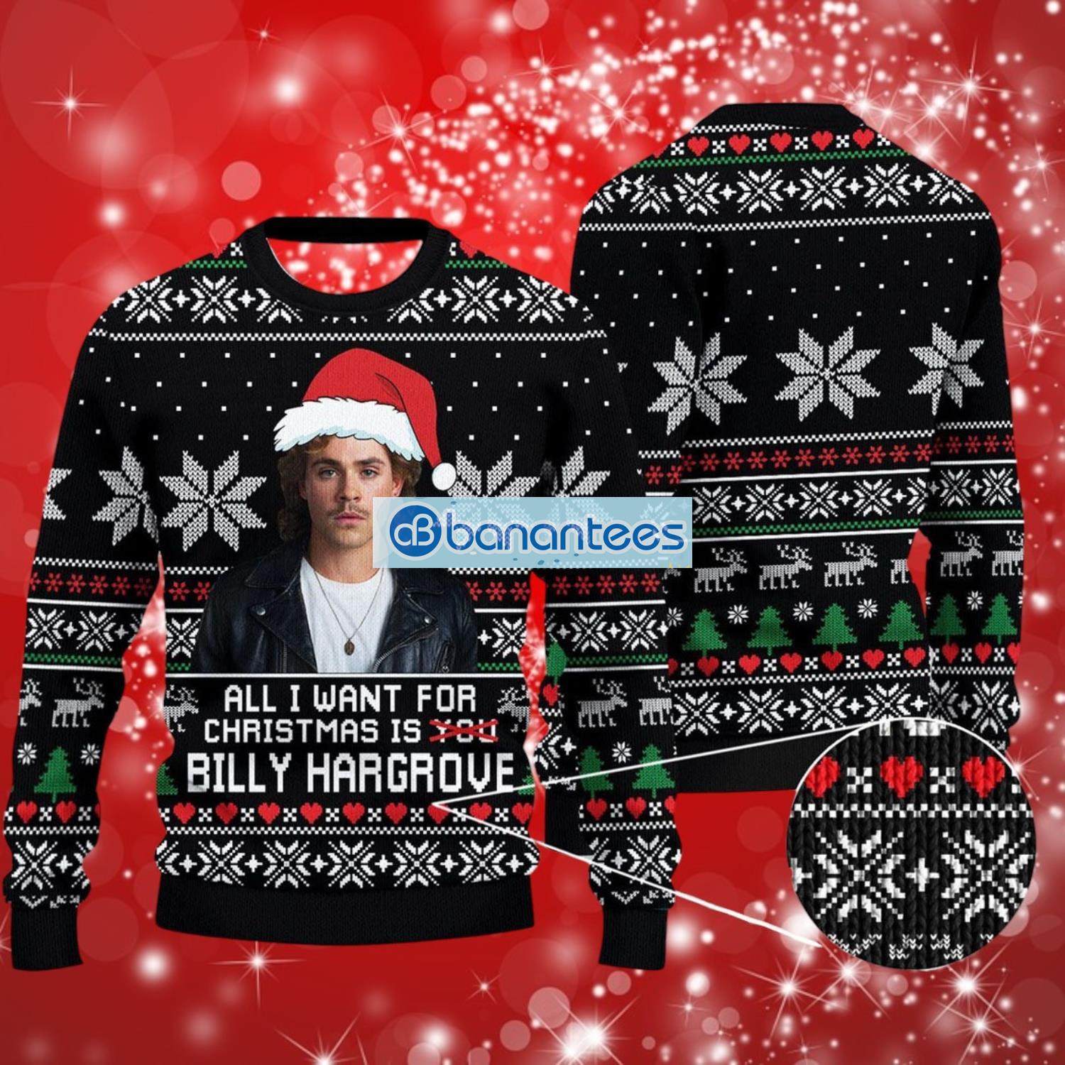 all want for christmas is billy hargrove christmas sweater full over print image All Want For Christmas Is Billy Hargrove Christmas Sweater Full Over Print Product Photo 1