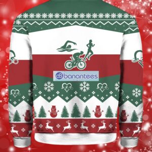 All Want For Christmas Is Triathlon Christmas Ugly Sweater Full Over Print Product Photo 2