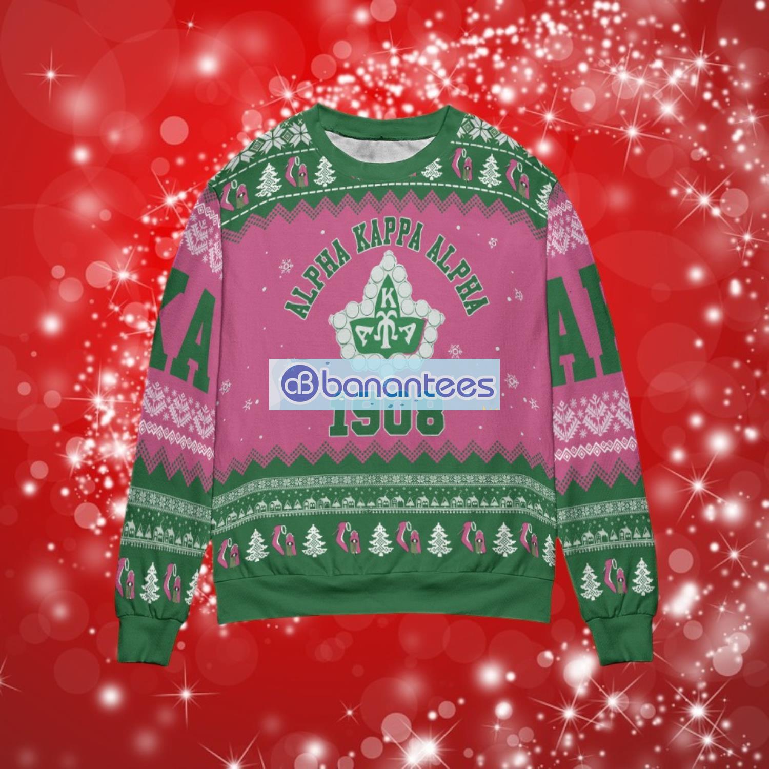 alpha kappa alpha christmas sweater full over print image Alpha Kappa Alpha Christmas Sweater Full Over Print Product Photo 1