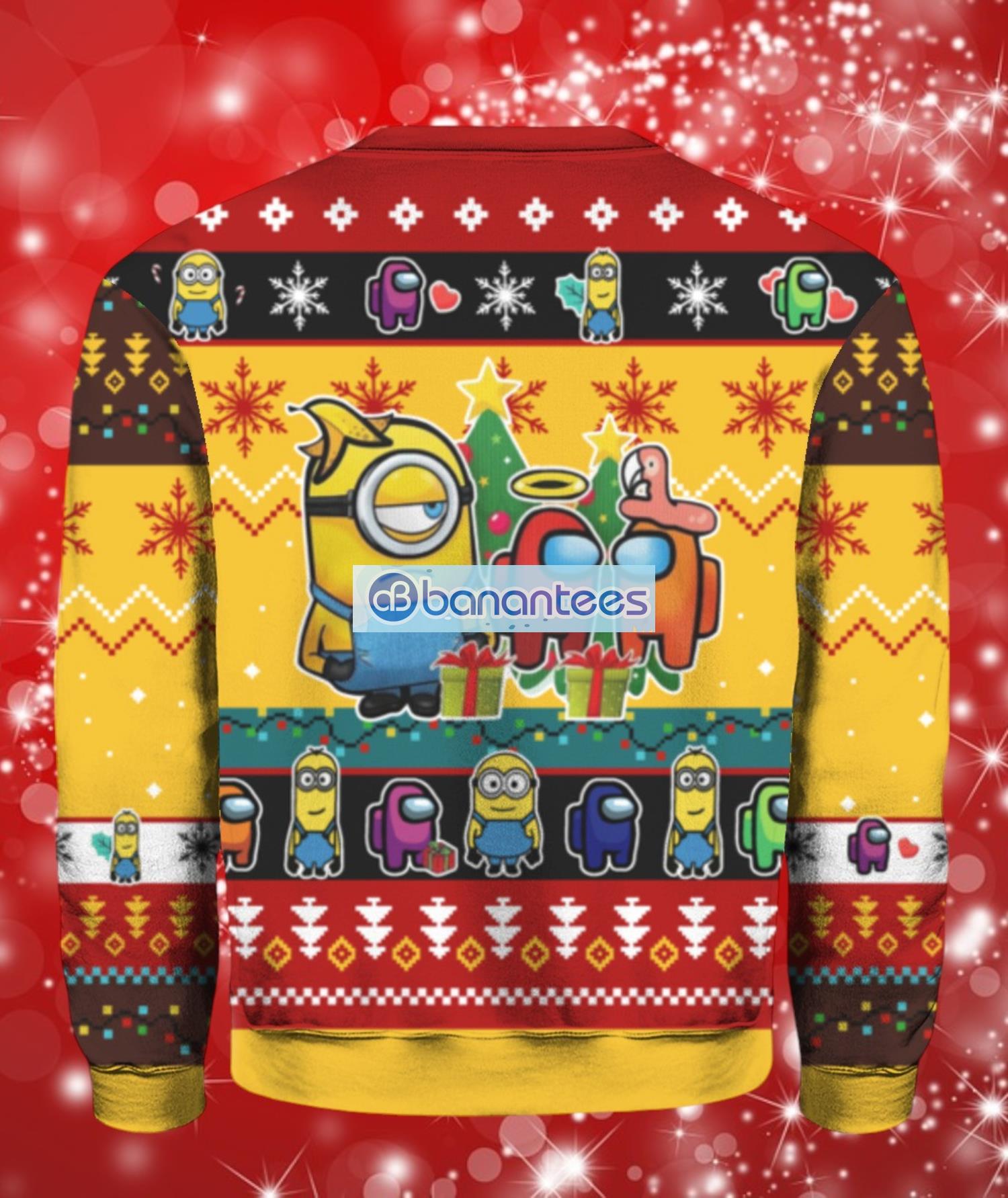 among us minion ugly christmas sweater full over print 1 image Among Us Minion Ugly Christmas Sweater Full Over Print Product Photo 2
