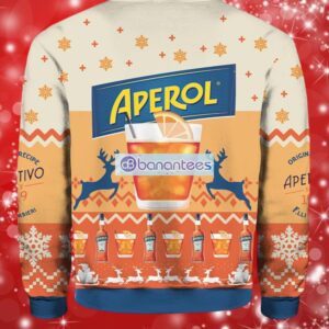 Aperol Spritz Orange Ugly Christmas Sweater Full Over Print Product Photo 2