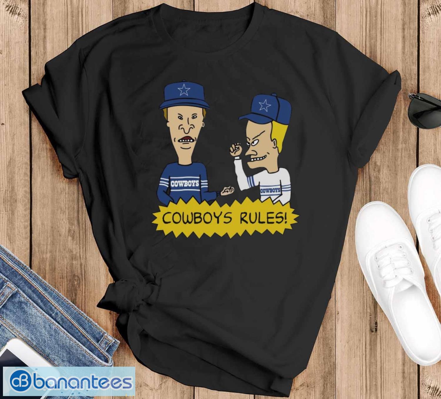 beavis and butt head dallas cowboys rules nfl shirt image Beavis and Butt-Head Dallas Cowboys Rules NFL Shirt - Black T-Shirt