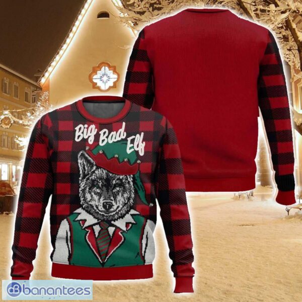 Big Bad Wolf Elf Christmas Ugly Christmas Sweater Christmas Gift For Family Holiday Gift Product Photo 1